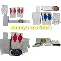 Kyoryu Sentai Zyuranger Cosplay Belt Gloves Wrist Bands Ranger Red Green Blue Black