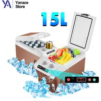 15L Large Capacity Car Mini Refrigerator Digital Display Portable Travel Camping Fridge for Fruit & Beverage Fresh Cold Storage