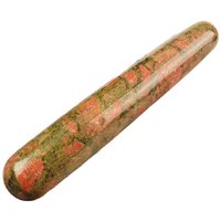 1 PCS Unakite Body Massage Wand Natural Stone Crystal Stick Face Head Eye Massager Neck Health Skincare Gua Sha Acupuncture Pen
