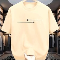Men's Collar Short Sleeve T-shirt, 100_ Cotton, Casual, Loose, Large Creative Airplane Pattern Comfortable Sport, Summer