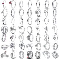 Hot Selling New 925 Silver,Heart-shaped,Snake Shaped,Snowflake Ring suitable for European Women' Holiday Gifts,Exquisite Jewelry