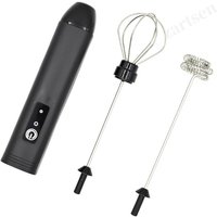 Mousseur à café/Fouet à lait + Batteur à œufs, Mini mixeur alimentaire portable rechargeable USB, Outils pour expresso