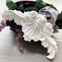 French ceiling pu corner flower decorative line ceiling carved semicircular line top corner flower border flower imitation gypsu