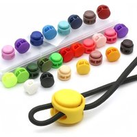 20pcs Colorful Spring Cord Lock Shoelace Clips Plastic Rope Stopper Clamp Toggle Multi-purpose for Backpack Shoelace Rope Clamp