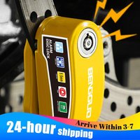 Motorcycle Disc Block Alarm Lock with 2 Key Anti-Theft Motor Padlock Rust Proof Loud Alarming Discs Locks for Scooter Bicycle