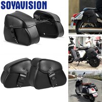 Para sakw motocyklowych czarna PU skóra boczna torba do przechowywania bagażu torba na narzędzia sakwa podsiodłowa wodoodporna dla Suzuki/Yamaha/Honda