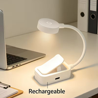 1pc USB Rechargeable Book Light, 3 Color Modes Adjustable Reading Light, Eye Protection LED Clip on Lamp for Bed Travel Office