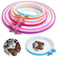 5 PCS/lot Plastic Embroidery and Cross Stitch Hoop Set Embroidery Hoop Ring Frame Adjustable Sewing Tools