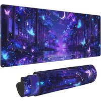 Butterfly-Themed Extended Gaming Mouse Pad – XL Large Desk Mat with Stitched Edges for Gamers and Home Office
