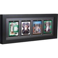 Trading Card Display Frame for 4 Standard Cards - Wall Mount Baseball Card Display Case with UV Protection Magnetic Card Holder