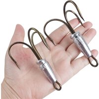 10Pcs Snagging Hooks Weighted Treble Hooks Large Treble Bunker Hook for Salmon Bass Fishing hooks 30g 40g 60g 80g