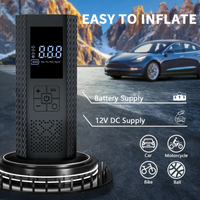 Portable Rapid Tyre Inflator Air Compressor with LED Light And Pressure Gauge for Cars Bicycles Balls - Auto Tire Inflator Gun