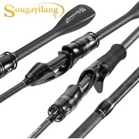 Sougayilang UL Ultralight Micro Fishing Rod Solid Carbon Tip Spinning Casting 2 Sections Trout Lake River Freshwater Fishing Pol