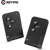 KEYYOU 2/3 Buttons Smart Card Remote Key Shell Case For Renault Clio Logan Megane 2 3 Scenic Laguna Espace Black Car Key Case