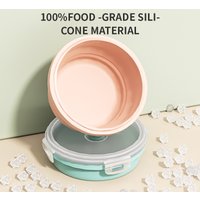 800ML Big Capacity Collapsible Silicone Food Container Leak-Prood Round Lunch Box Microwaveable Space Saving Kitchen Accessories