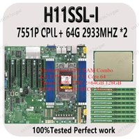 Motherboard CPU RAM Combo Kit, EPYC 7551P 32 Core 64 Thread 180W TDP, 2×64GB 128GB DDR4 2933MHz RECC Memory