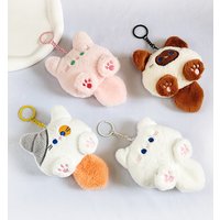4pcs Cute Coffee Cat Stuffed Animal D I Y Little Cat Keychain Plush Bag Car Pendant Keychain Trinket Kids Stuffed Animal Toys