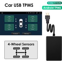 Reifendruckkontrollsystem, USB-Sensor, 4 Sensoren, 5 V, interner externer Sensor, USB-TPMS, Android-TPMS für Autoradio