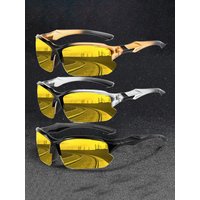 AliExpress Hindfield Unisex Casual Outdoor Cycling Night Vision Glasses Semi-Framed Personality Sport Style Gold And Silver Frame Glasses for Men And