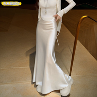2025 Latest Korean Style Bright Mermaid Skirt Perfect for Slimming Shaping Woman Autumn Spring High Waist Sexy Long Maxi Skirts