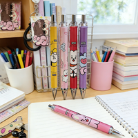 BT21 Stationery Water Pen BTS Cartoon TATA MANG RJ CHIMMY Press Ballpoint Pen Writing Stationery LINE FRIENDS