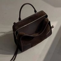2026 Spring Luxury Brand Cowhide Shoulder Bags Women Handbags Top Quality Genuine Leather Women Bags Casual Square Bowling Bags