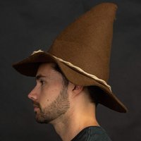 Chapeau de sorcière en feutre noir pour Halloween, à bord large et pointu, style sorcier, chasseur de poules, sorcellerie
