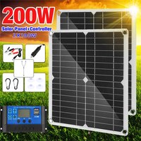 200W 12V Solar Panel Kit With 60A Controller USB Portable Solar Power Charger for Bank Battery Camping Car Boat RV Solar Plate