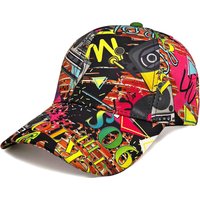 Classic 90s Random Graffiti Pattern Baseball Cap Adjustable Sun Hat Daily Women Men Casual Decoration Street Style Hiphop Hat