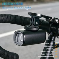 SHIZIWANGRI Smart Bicycle Headlight 5 Modes 2600 Lumens Auto Dimming Type-C Charging LED Bike Light for Night Riding