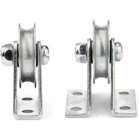 1pc Bracket pulley 6mm wire rope pulley fixed roller over-line hanging wheel guide wheel U wheel 6.4*32*8