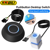 NNBILI Computer Desktop Switch 1.8M LED Lights PC Motherboard External Start Power On/Off Button Extension Cable For Home Office