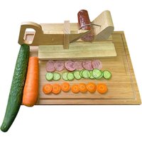 Sturdy Wood Sausage Cutting Machine With Stainless Steel Blade Sausage Slicer