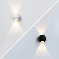 Applique Murale Extérieure Étanche, Boule Ronde Haut et Bas, Éclairage Domestique, Lumière de Cour, Garage, Porche, Décoration, 6W