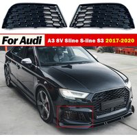 For Audi A3 8V Sline S-line S3 2017 2018 2019 2020 Front Bumper Honeycomb Mesh Fog Light Grille 2pcs Grill Cover Replacement