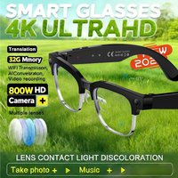 AI Smart Glasses Men with 800W HD Camera Real-time Voice Translation & Call POV Video Recording Smart Eyewear Travel/Vlog2026