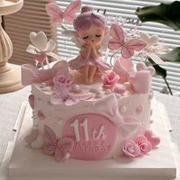 Bella Princ Cake Decoration Ballet Dancing Girl Doll Cute Birthday Girl Baking Decoration Ornament Festival Supplies