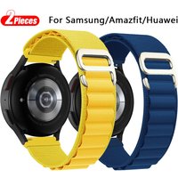 2 Stück Armband für Samsung Galaxy Watch 5 Pro 4 3 Classic Active 2 Gear Nylon Alpine Loop Armband Huawei Watch GT 2 3 Band 20 22 mm