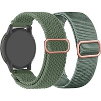 2Pack 18/20/mm Nylon Elastic Strap Braided Loop For Garmin Venu/forerunner245 Stretchy Wristband for Samsung Watch/Huawei Watch