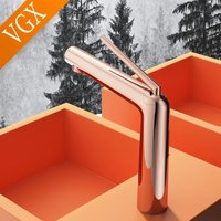 VGX Rose Gold Bathroom Faucets Basin Mixer Sink Faucet Gourmet Washbasin Tapware Hot Cold Water Tap Brushed Brass Mixer Crane