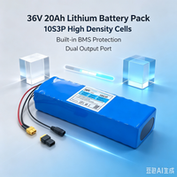 Lithium-Batterie DAWEIKALA 36 Volt 20Ah 10 Ketten 3 parallel 18650, 42 Volt 350 Watt~750 Watt, speziell für Fahrräder/Roller, XT60+DC-Anschluss mit Batteriemanagementsystem (BMS) und integriertem