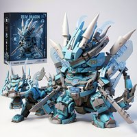 2 in 1 Transformable Mecha Robot City Building Blocks Dragon Model Kids Toys Gift for Boys Girls Birthday Present