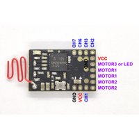 DasMikro 2.4G 7CH Nano Receiver Integrated 2 Tank Mixed Bi-directional ESC Compatible FLYSKY AFHDS For RC Tank Car parts