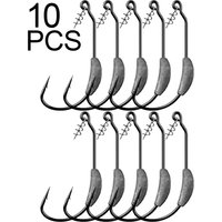 10PCS Jig Crank Head Barbed Hook 2g 3g 5g 7g Soft Lure Worm Offset Fishhook Spring Lock Pin Pesca for Texas Rigs Fishing Tackle