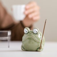 Ceramic Frog Incense Stick Holder Animal Incense Base Tabletop Ornament Home Decor