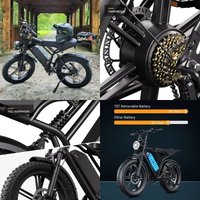 Wholesale Price Electric Bikes 7 Speed 20 Inch Bike V20 PRO E-Bike for Adults Tire Ebike Hybrid Bikes V20 Fatbike