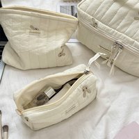 Cute Bunny Embroidered Multifunctiona brush makeup Storage Bags Handbag for women girl Items cosmetic storage Bags Large Size