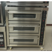 3 Deck 6 Trays Commercial Kitchen Oven Toaster Bakery Machine Equipment Pizza Baking Oven Electric Bread Cake Deck Oven