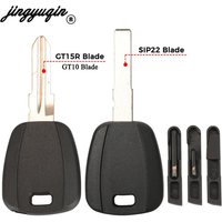 jingyuqin For Fiat Car Key Shell Case Black Blank Transponder 500 Ducato fob SIP22 /GT10 /GT15R Blade Replacement