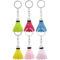6Pcs Mini Badminton Keychain Cute Shuttlecock Key Chains PVC Keyring Colorful Car Key Holder Bag Pendant Club Gifts